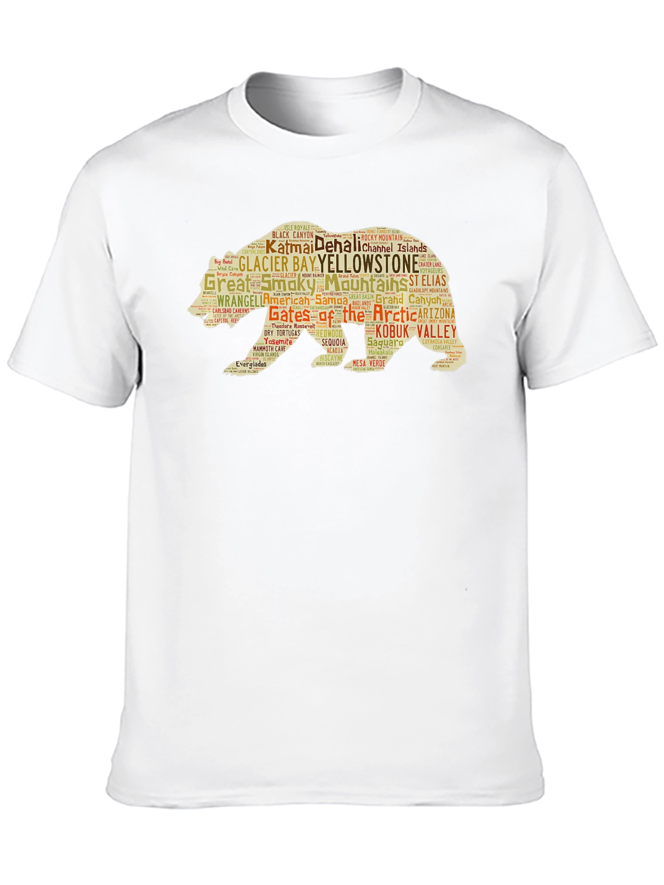 National Parks Bear Word Art Graphic T-Shirt