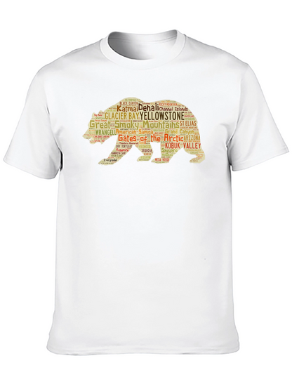 National Parks Bear Word Art Graphic T-Shirt