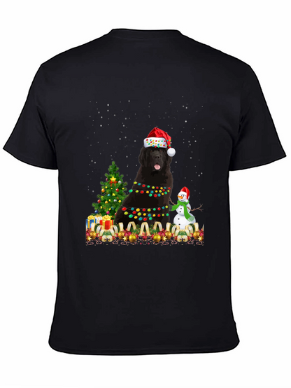 Festive Newfoundland Dog Christmas T-Shirt