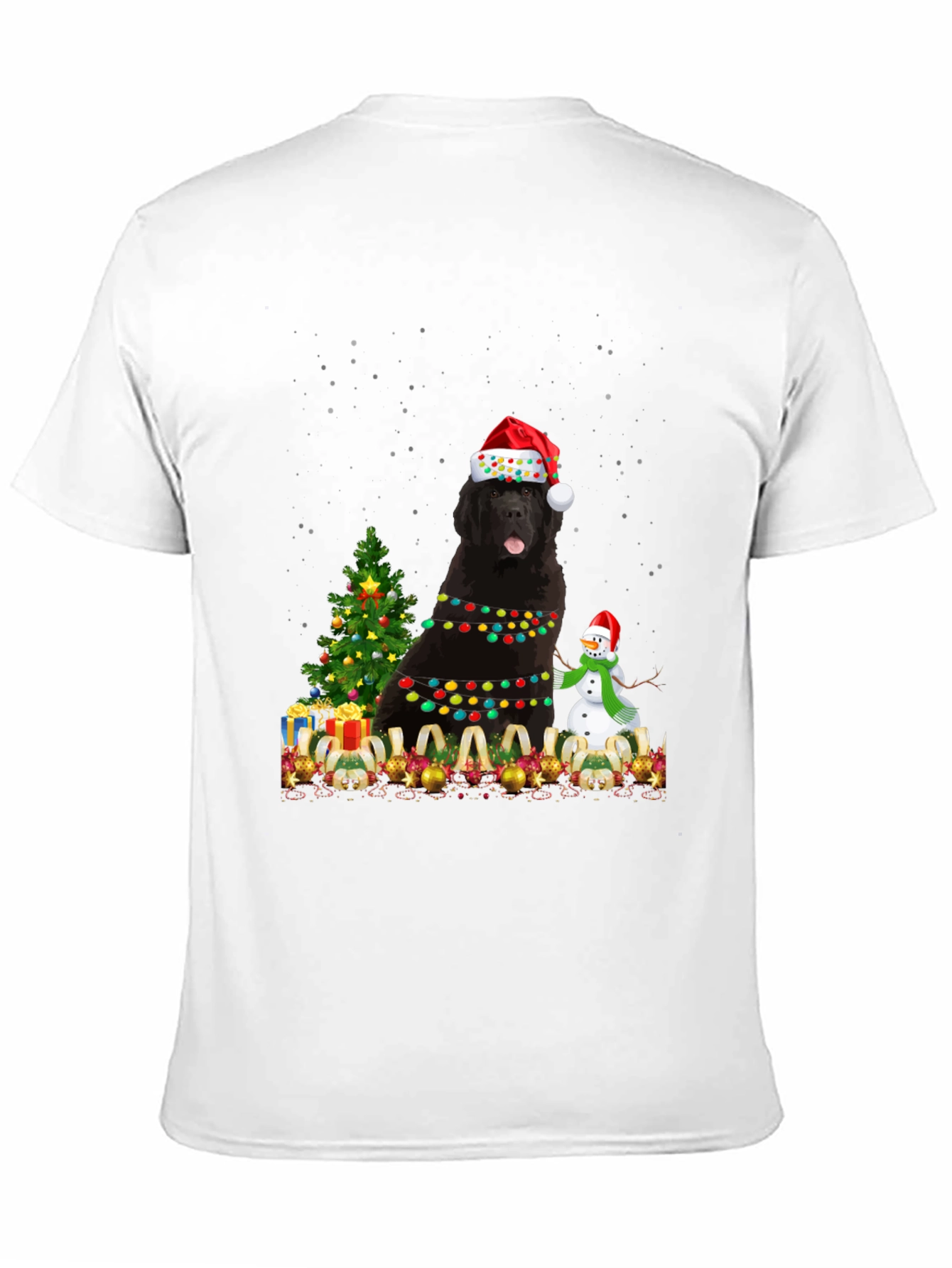 Festive Newfoundland Dog Christmas T-Shirt