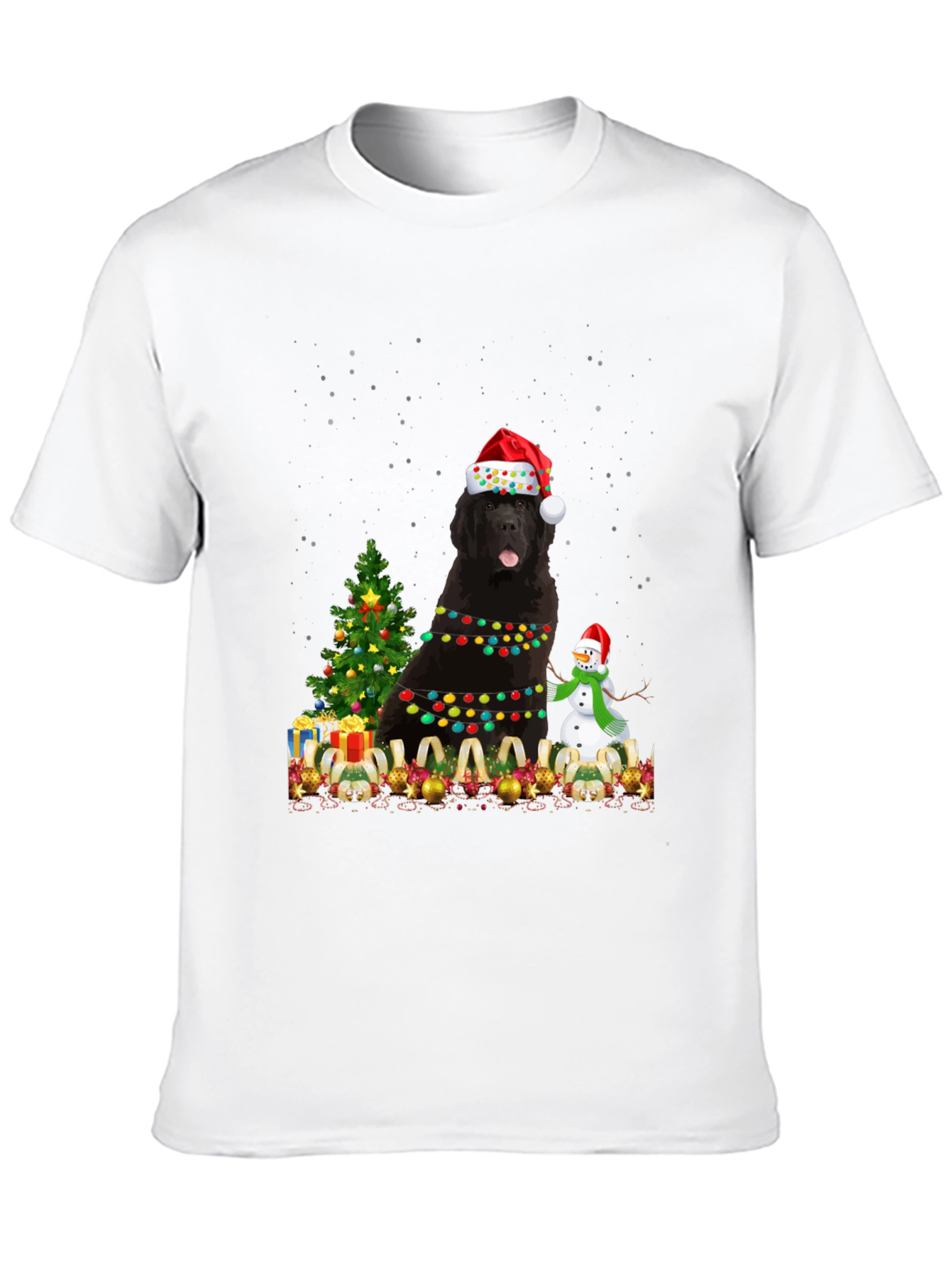 Festive Newfoundland Dog Christmas T-Shirt