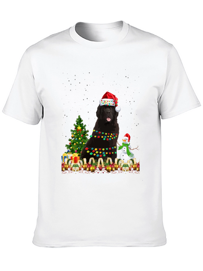 Festive Newfoundland Dog Christmas T-Shirt