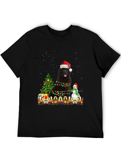 Festive Newfoundland Dog Christmas T-Shirt