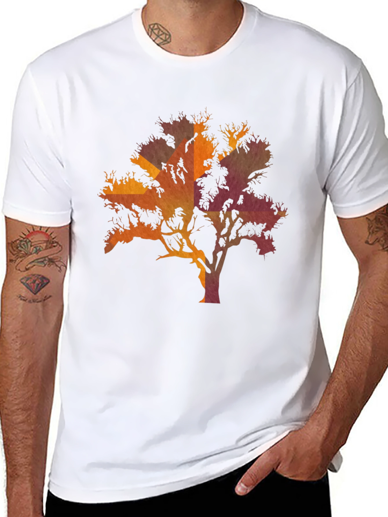 Sunset Tree Graphic Black T-Shirt