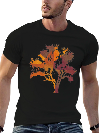 Sunset Tree Graphic Black T-Shirt