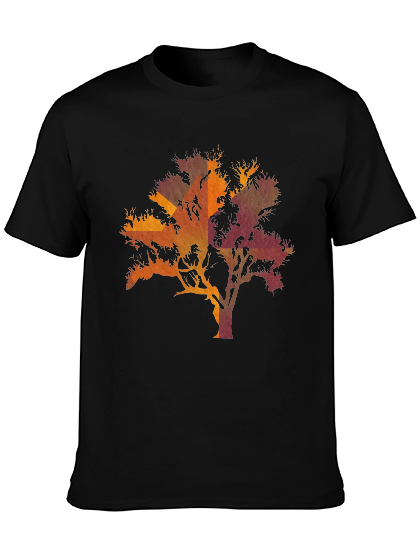 Sunset Tree Graphic Black T-Shirt
