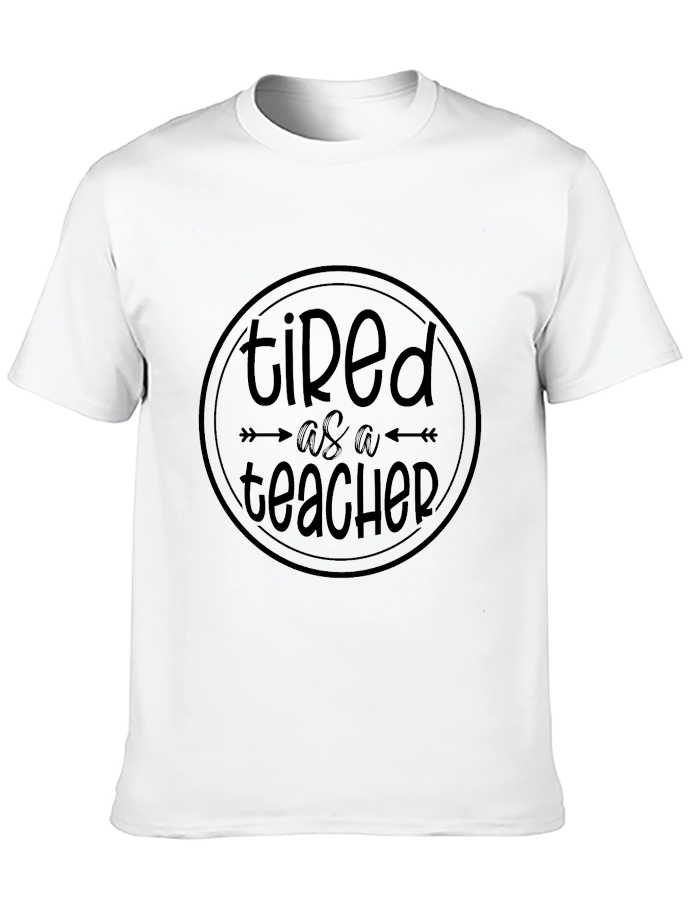 Tired as a Teacher Black Graphic Tee