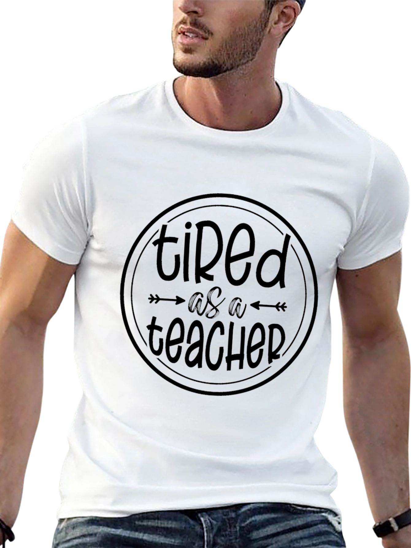 Tired as a Teacher Black Graphic Tee
