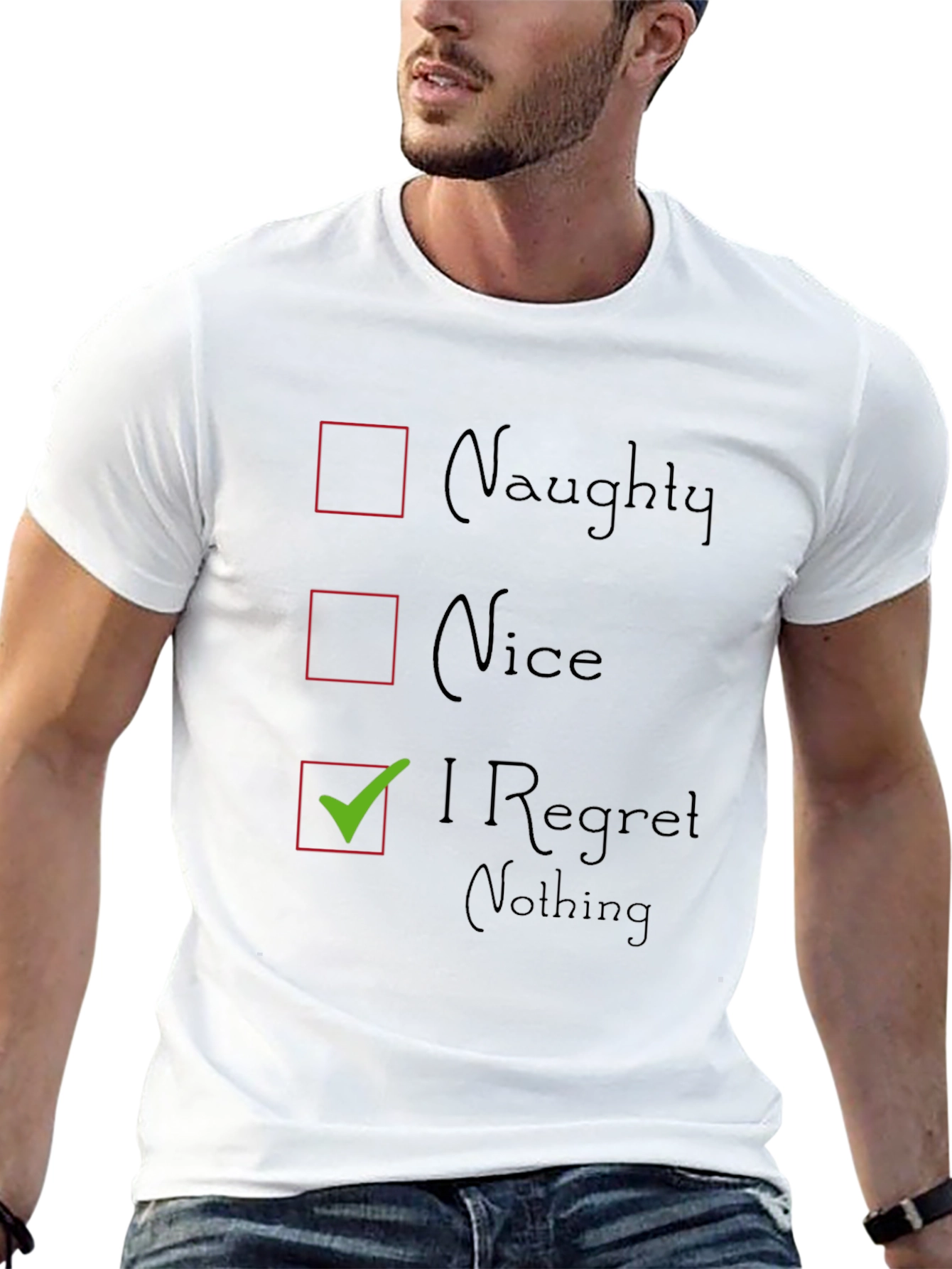 Naughty Nice I Regret Nothing Graphic T-Shirt