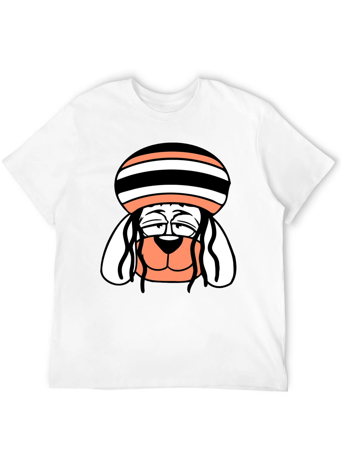 Cool Dog Cartoon Tee - Black Cotton Blend