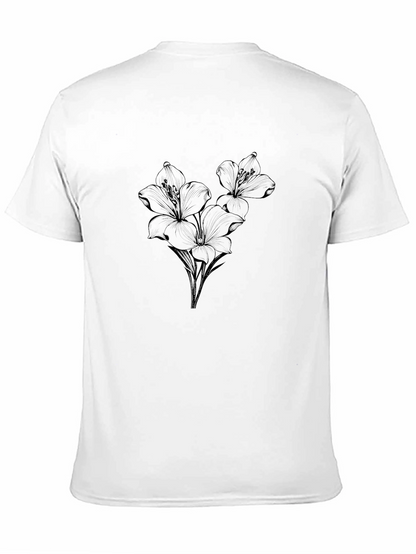Floral Print Crew Neck T-Shirt - Casual Style