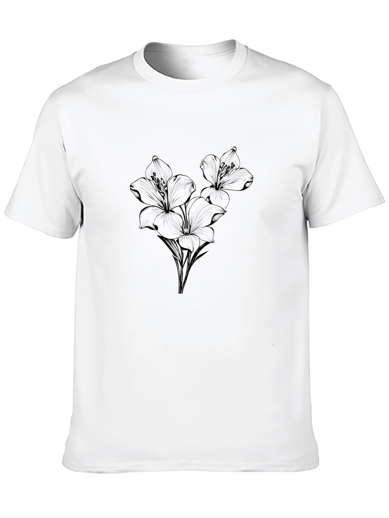 Floral Print Crew Neck T-Shirt - Casual Style
