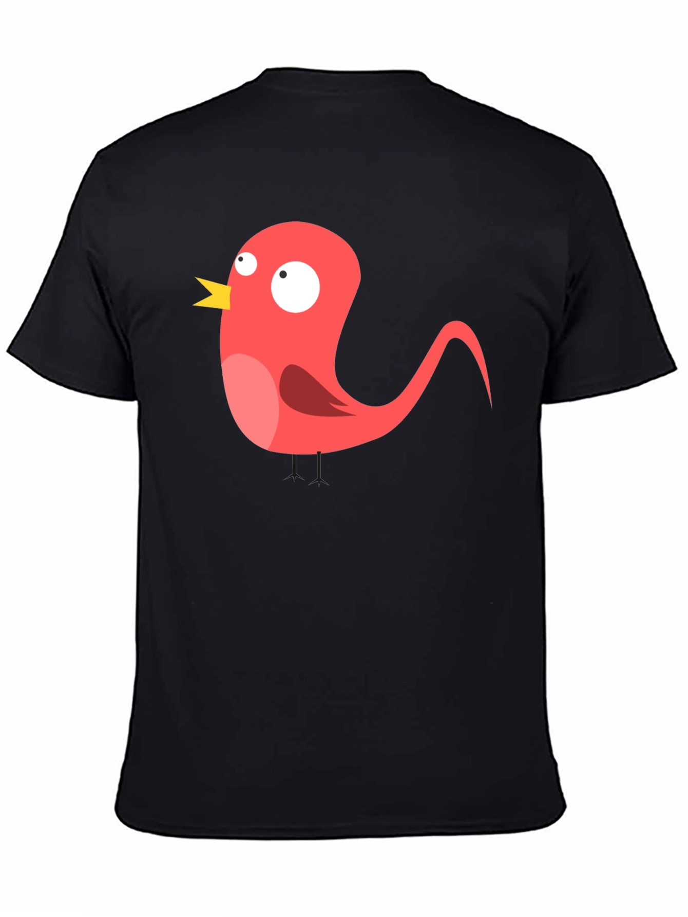 Funny Bird Graphic Black T-Shirt