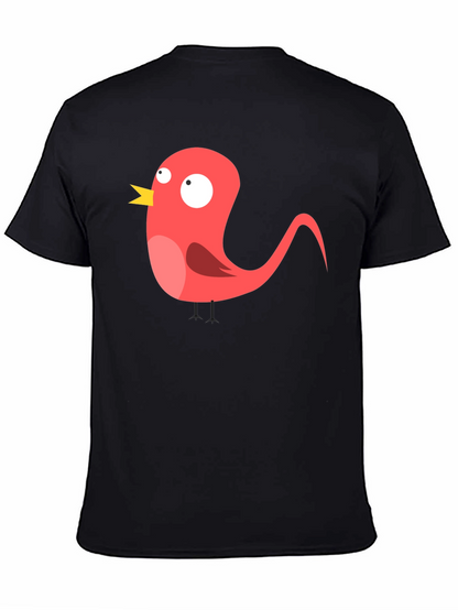 Funny Bird Graphic Black T-Shirt