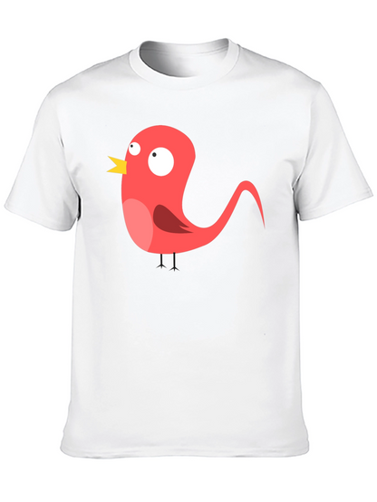 Funny Bird Graphic Black T-Shirt
