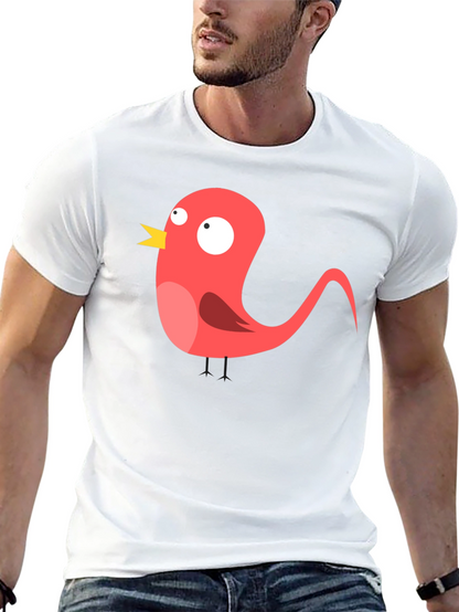 Funny Bird Graphic Black T-Shirt