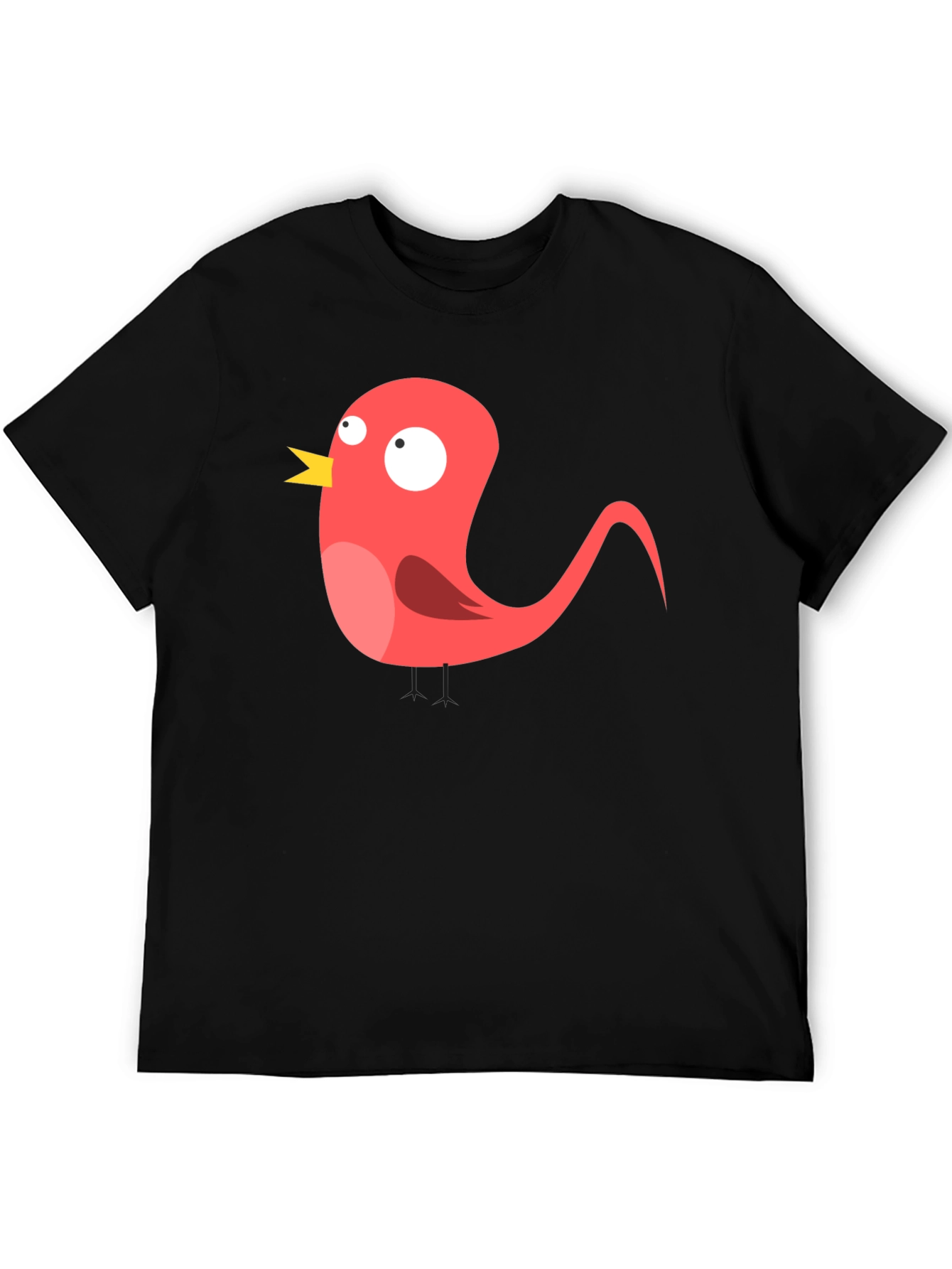 Funny Bird Graphic Black T-Shirt