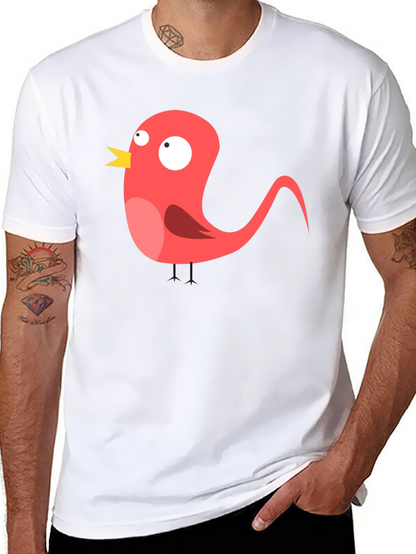 Funny Bird Graphic Black T-Shirt