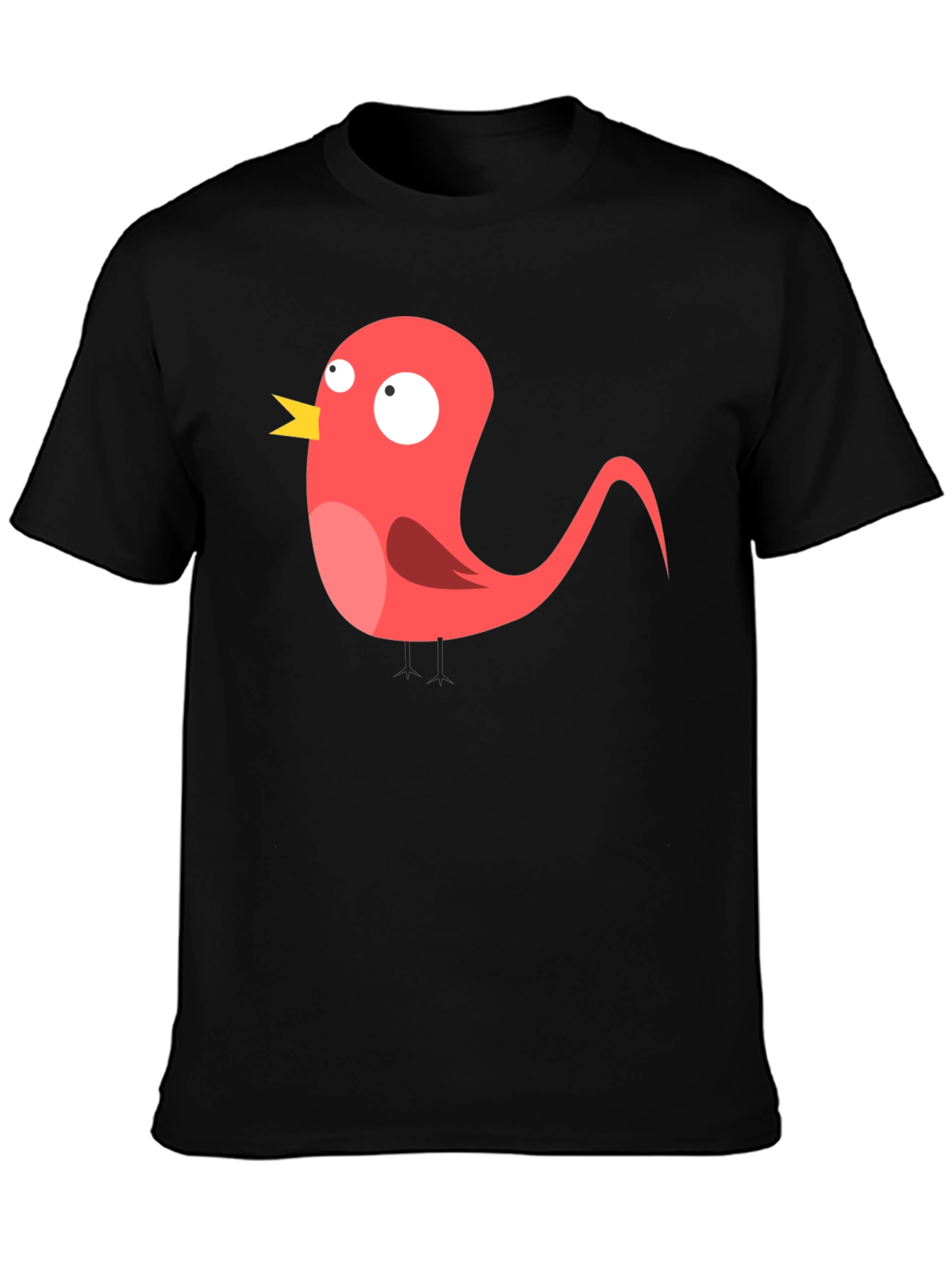 Funny Bird Graphic Black T-Shirt