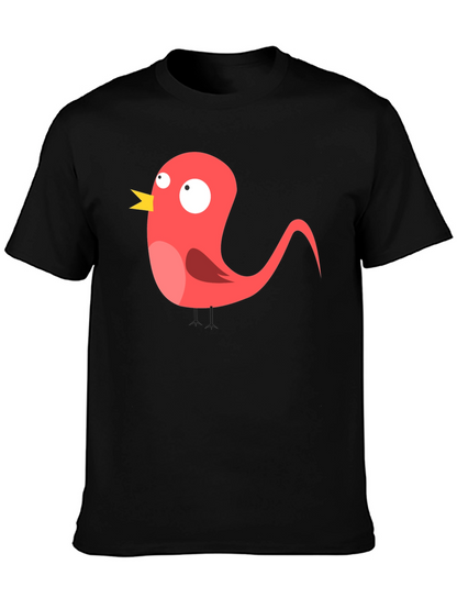Funny Bird Graphic Black T-Shirt