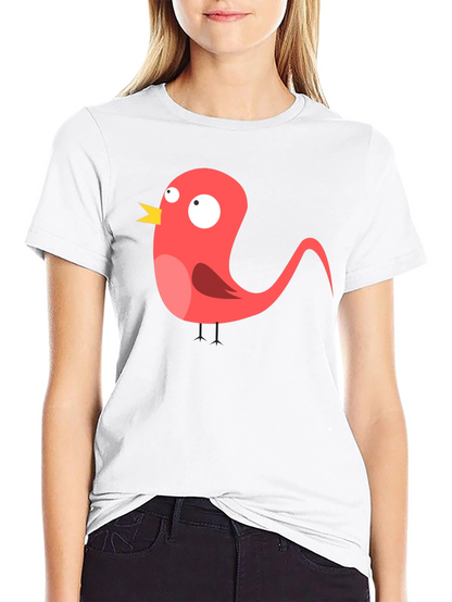 Funny Bird Graphic Black T-Shirt