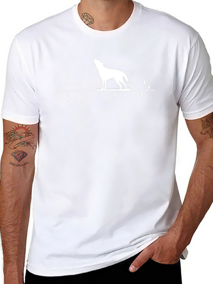 Wolf Howl Heartbeat Graphic Tee - Black