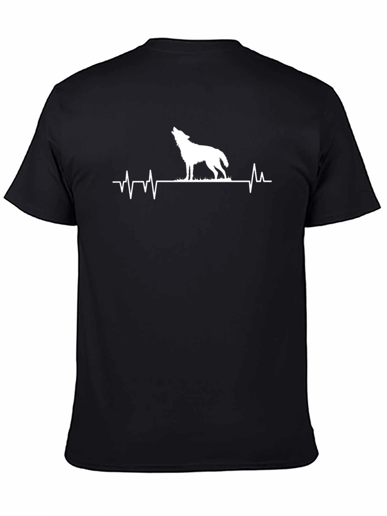 Wolf Howl Heartbeat Graphic Tee - Black