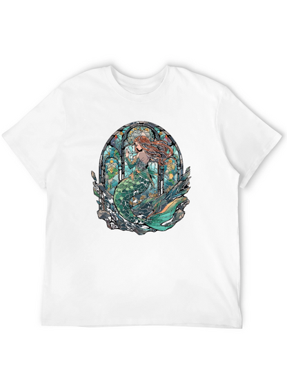Mermaid Stained Glass Graphic Tee - Unique Design