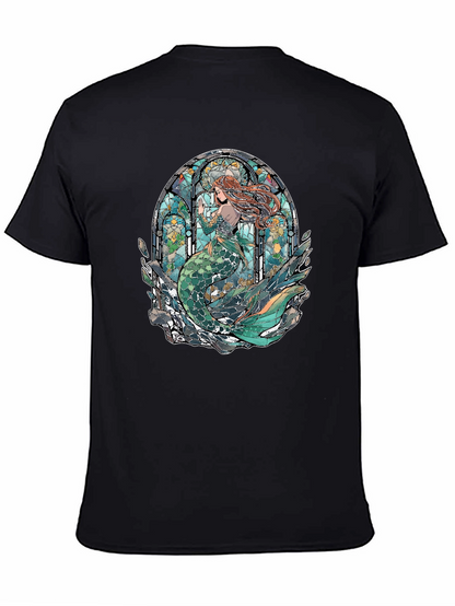 Mermaid Stained Glass Graphic Tee - Unique Design