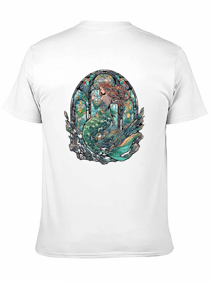Mermaid Stained Glass Graphic Tee - Unique Design