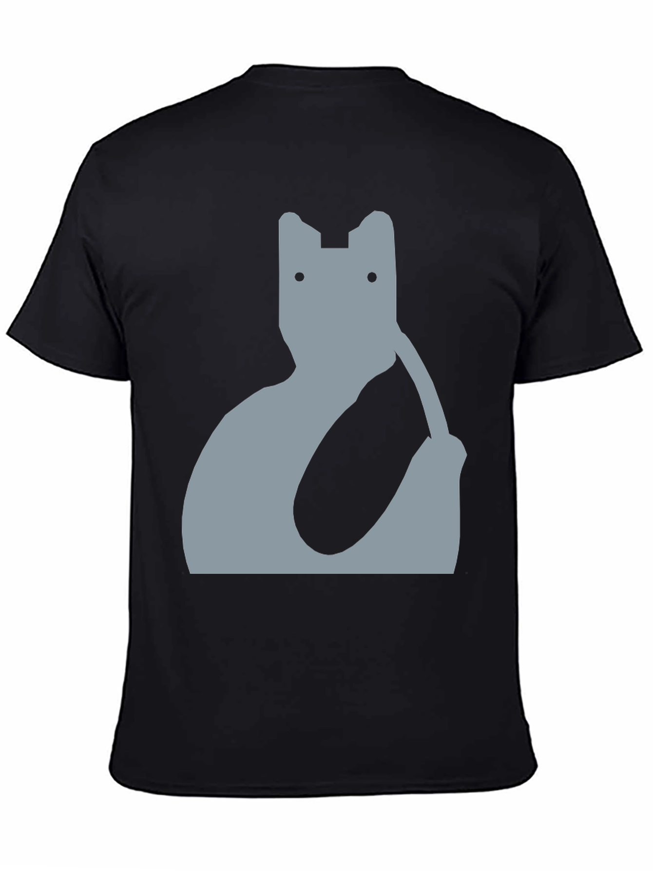 Abstract Cat Graphic Tee - Modern Black T-Shirt