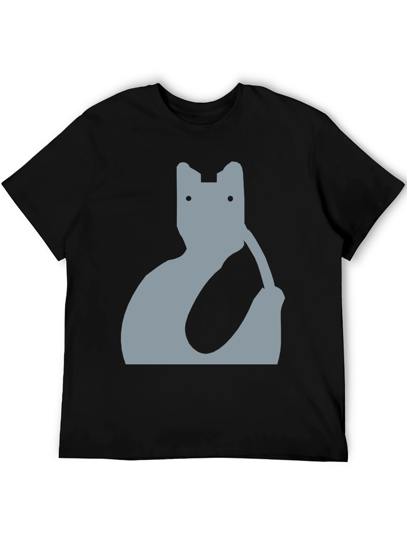 Abstract Cat Graphic Tee - Modern Black T-Shirt