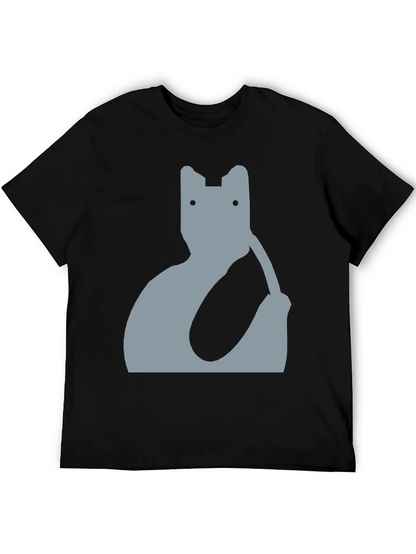 Abstract Cat Graphic Tee - Modern Black T-Shirt