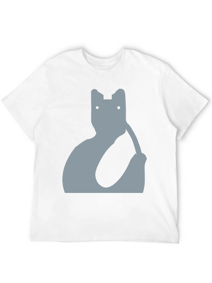Abstract Cat Graphic Tee - Modern Black T-Shirt