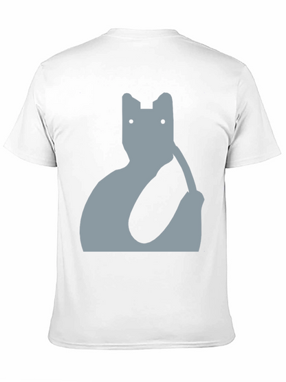 Abstract Cat Graphic Tee - Modern Black T-Shirt