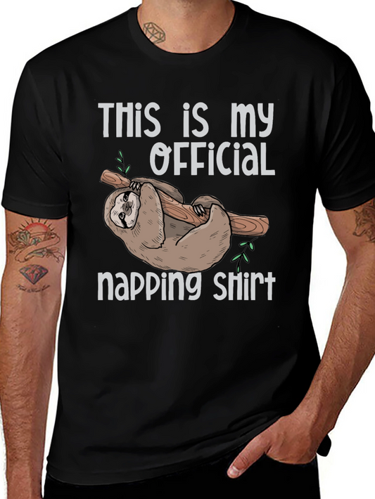 Official Napping Sloth T-Shirt Funny Lazy Graphic Tee