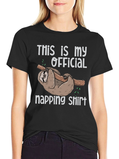 Official Napping Sloth T-Shirt Funny Lazy Graphic Tee