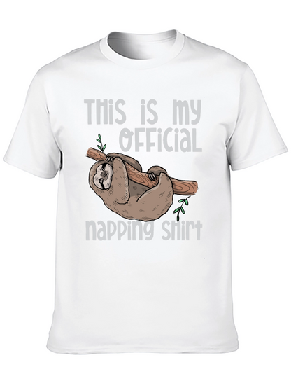 Official Napping Sloth T-Shirt Funny Lazy Graphic Tee