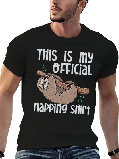 Official Napping Sloth T-Shirt Funny Lazy Graphic Tee