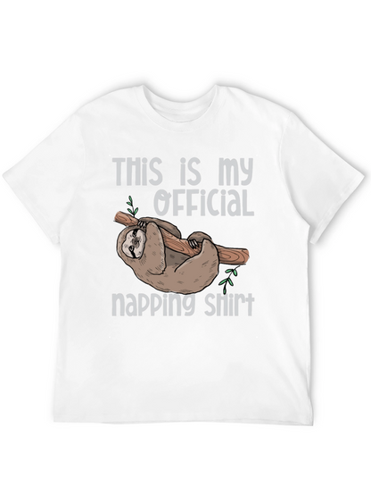 Official Napping Sloth T-Shirt Funny Lazy Graphic Tee