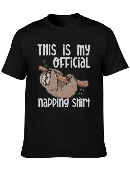 Official Napping Sloth T-Shirt Funny Lazy Graphic Tee