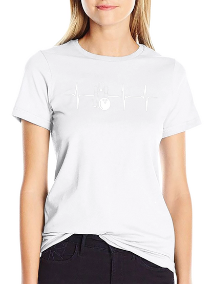 Bowling Heartbeat T-Shirt - Unique Graphic Tee