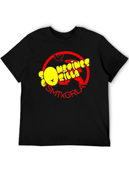 SMTXGRLA Gorillaz Graphic Print Black T-Shirt
