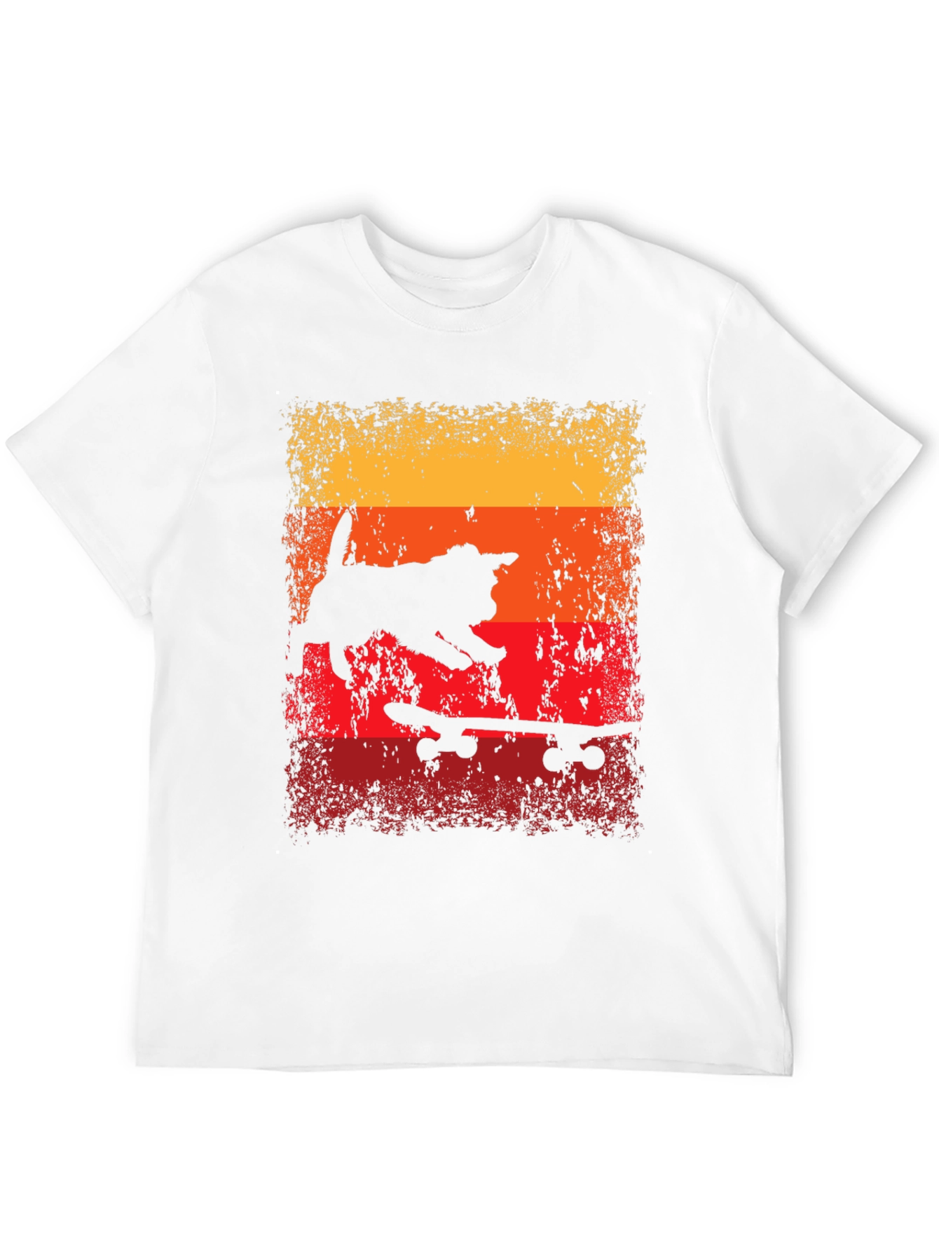Skateboarding Cat T-Shirt - Retro Style