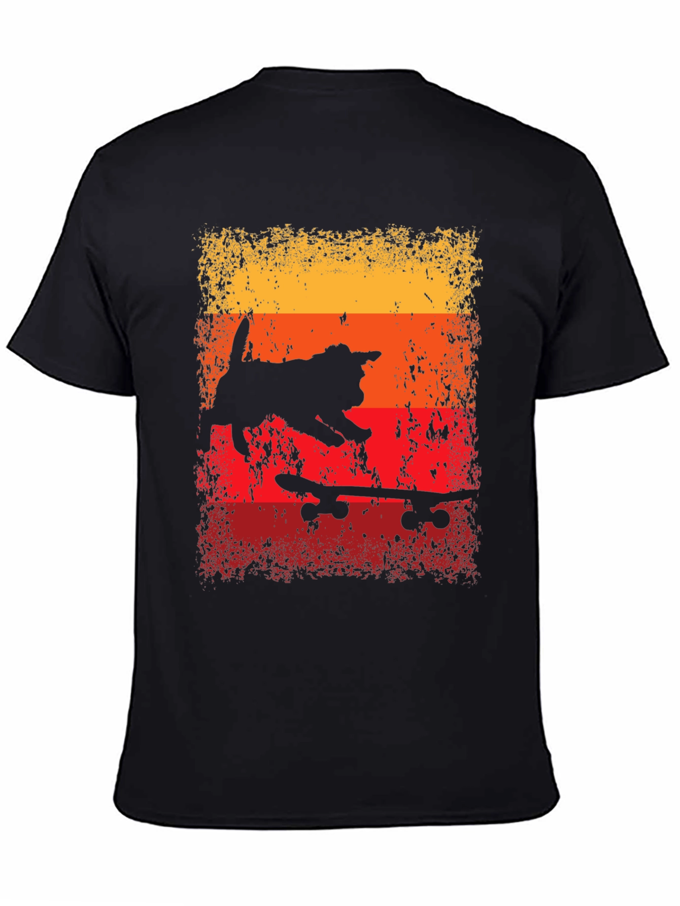Skateboarding Cat T-Shirt - Retro Style