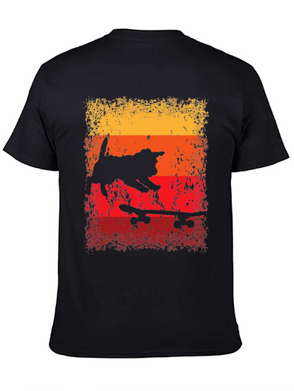 Skateboarding Cat T-Shirt - Retro Style