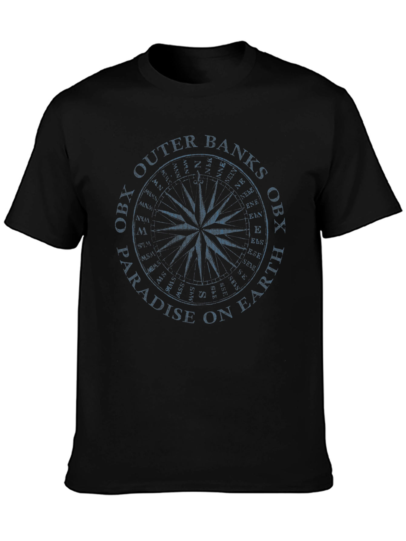 OBX Outer Banks Compass Black T-Shirt