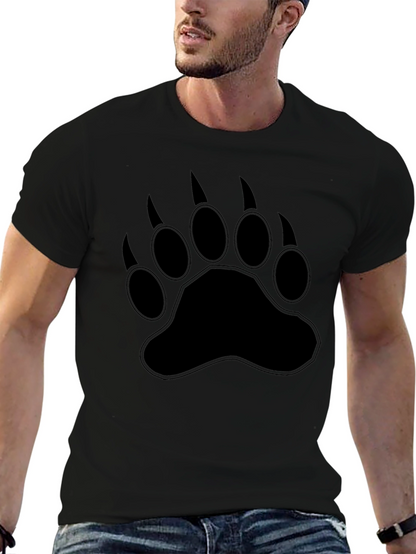 Black Bear Paw Print Graphic T-Shirt