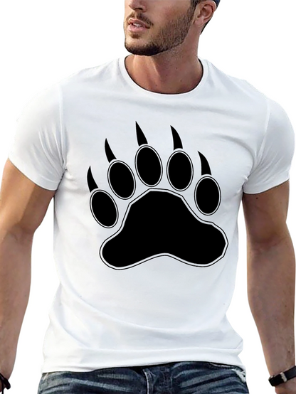 Black Bear Paw Print Graphic T-Shirt