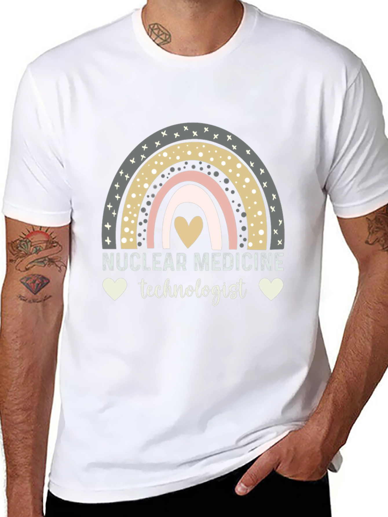 Nuclear Medicine Technologist T-Shirt Rainbow Heart